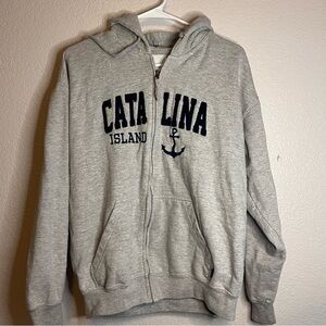 Catalina Island California Heathered gray full zip Pacific & Co Hoodie medium